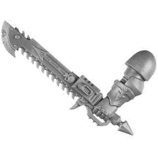 Warhammer Chaos Space Marines chainsword bras gauche un 40k de rechange BITZ scratchbuild 