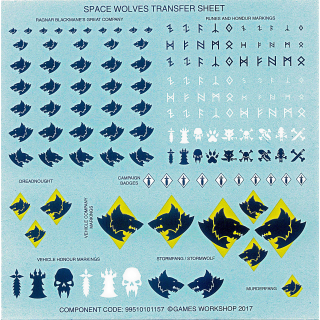 Transfers: Warhammer 40k - Space Wolves Transfer Sheet 105mm x 105mm
