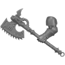 Warhammer 40K Bitz: Chaos Space Marines - Khorne Berserker - Torso D3a - Kettenaxt, Links