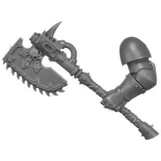 Warhammer 40K Bitz: Chaos Space Marines - Khorne Berzerkers - Torso I4a - Chain Axe, Left