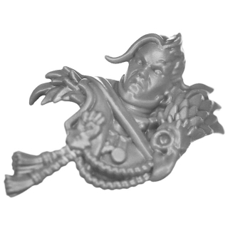 Warhammer 40K Bitz: Red Corsairs - Huron Blackheart - Torso E2d - Captain Sargotta, Front, Head