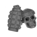 Warhammer 40k Bitz: Astra Militarum - Bullgryns, Ogryns, Nork Deddog - Accessory G - Grenade+Skull